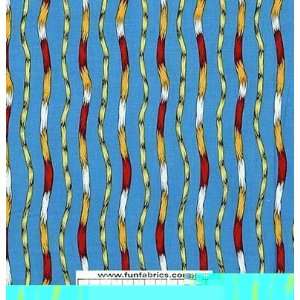  Lorax Thneed Stripes on Bright Blue Cotton Arts, Crafts 