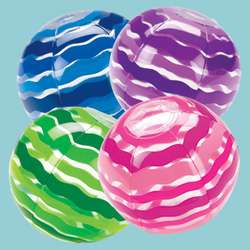 Lot of 12 Stripes Inflatable Beach Balls Pool Party 887600225428 
