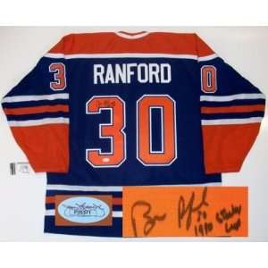 Bill Ranford Signed Oilers 90 Cup Vintage Jersey Jsa