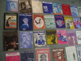 Vintage Sheet Music Lot of 62 very nice pieces  