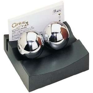  Chinese Therapy Ball & Business Card Holder Desk Set 