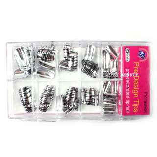 50x nail art acrylic nails plating metal false tips K65  