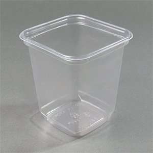 32 oz. Square PLA Biodegradable / Compostable Plastic Clear Corn Deli 