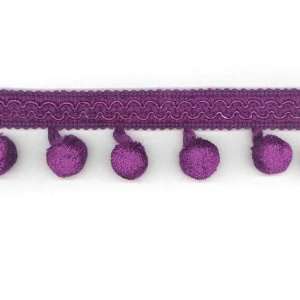    Cotton Ball Fringe Purple By The Yard Arts, Crafts & Sewing