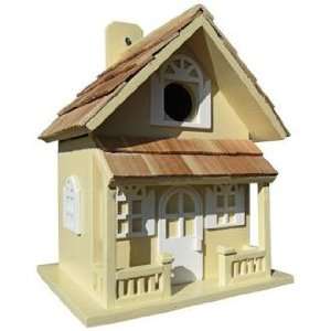    Country Cottage Hand Painted Yellow Birdhouse Patio, Lawn & Garden