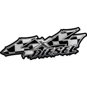 Wicked Series 4x4 Diesel Racing Checkered Flag Decals   6 h x 18 w 