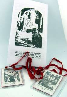True Red Scapular Of Passion Sacred Hearts W Prayer Card Tools Of The 