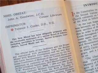 Catholic 1968 SAINT JOSEPH DAILY MISSAL and HYMNAL HC MINT  