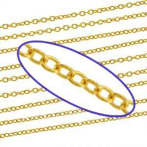  Real Gold Plated 2mm x 2.4mm Cable Chain   By The Foot 