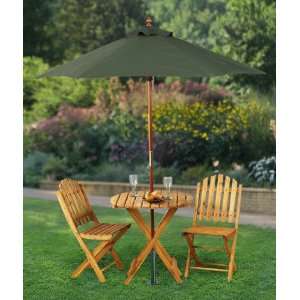  Wooden Bistro Table and Chairs Set Patio, Lawn & Garden