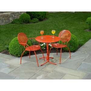 Margarita 27.5 Round Blood Orange Bistro Table and Chairs Group by 