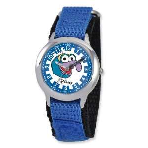   Disney Muppets Kids Gonzo Blue Velcro Band Time Teacher Watch Jewelry