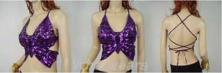 Belly Dance Sexy Costume Butterfly Sequin Top Bra B74  