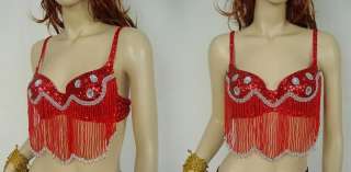 Belly Dance Costume Beads Bra 9 Color Size 34(B C)#EL  