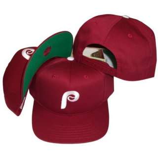   Phillies Maroon Plastic Snapback Adjustable Plastic Snap Back Hat