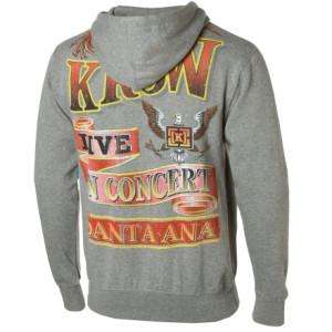 KR3W Karley Concert Hoodie Sweatshirt Grey Med Men NEW  