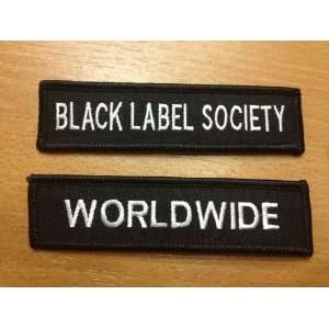  Black Label Society Patches Iron On 2 Pieces Strip 1 x 4 