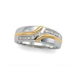  14k Two Tone Gold Diamond Bridal Duo Ring 