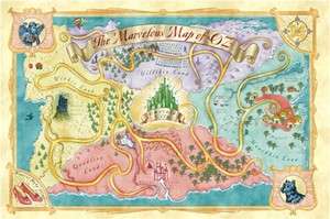 MOVIE POSTER ~ WIZARD OF OZ MARVELOUS MAP Emerald City  