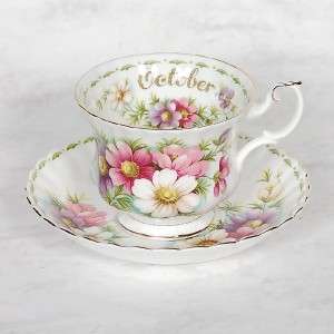 ROYAL ALBERT FLOWER OF THE MONTH CUP & SAUCER OCTOBER  