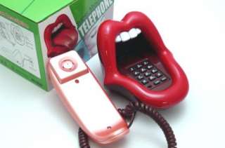 New Cord Phone Home Desk Telephone Red Kiss Mouth  
