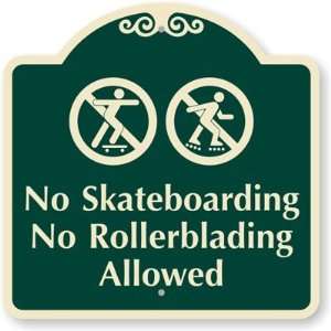 No Skateboarding, Roller Blading Allowed (with Graphic) Designer Signs 