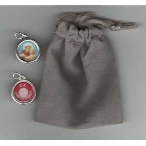 Saint Anthony Relic Medal, Holy Prayer Card and Velour Bag 