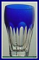COBALT BLUE Juice Glass Hock CUT CLEAR CRYSTAL Germany  