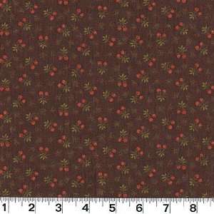  Reel Floral Buds Dark Brown Fabric By The Yard Arts, Crafts & Sewing