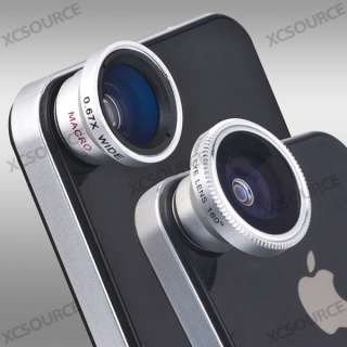 Multi Fun Fish Eye Lens + Wide Angle + Micro Lens Kit for iPhone 4 4S 