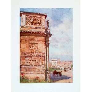 1905 Color Print Arch Titus Constantine Rome Italy Historic Landmark 