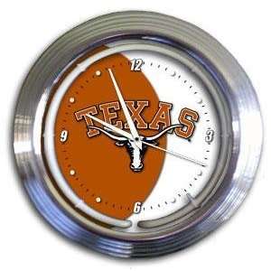  Texas UT Longhorns 14in Chrome Neon Bar/Wall Clock Sports 