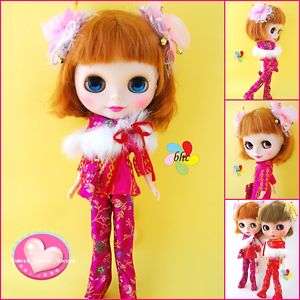 BHC Blythe Doll Outfit Pink Chinese Tradition Dress Set  