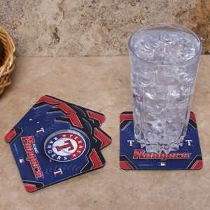  MLB Texas Rangers 4 Pack Sublimated Logo Neoprene Coaster 