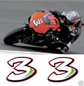 MAX BIAGGI NUMBER 3 MOTORCYCLE FAIRING DECALS FREE P&P  
