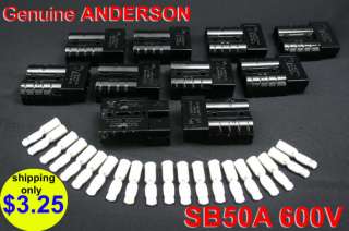 10 GENUINE ANDERSON CONNECTOR KITS, #6,SB50A 600V,BLACK  