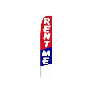  Rent Me (Red/Blue) Feather Banner Flag (11 x 2.5 Feet 