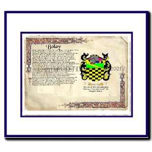  Bolay Coat of Arms/ Family History Wood Framed