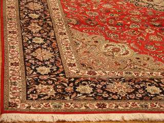 This is an AUTHENTIC PERSIAN TABRIZ FINE WOOL & SILK RUG with 
