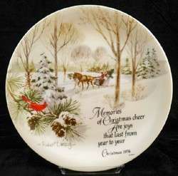 Robert Laessig 1974 Decorative CHRISTMAS Plate Winterscene Series R9 