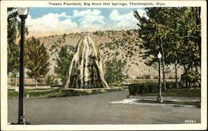 Thermopolis WY Teepee Fountain c1920 Postcard  