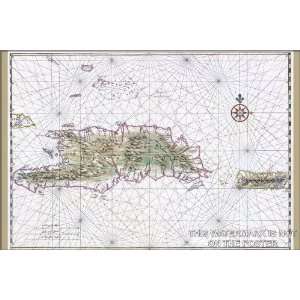 Hispaniola and Puerto Rico Map, c1639, by Johannes Vingboons   24x36 