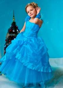 NEW PAGEANT FLOWER GIRL HOLIDAY PRINCESS DRESS 3957 TURQUOISE SIZE 6 8 