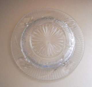 Vintage Jeannette Glass Iris Round Butter Dish No Lid Clear Depression 