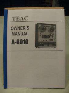 TEAC A6010, owner, operator manual  
