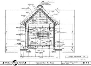 Japanese House Plan TEA HOUSE Drawing Building Detail  