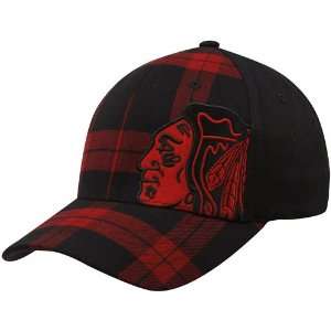   Blackhawks Red Black Bosco Closer Flex Fit Hat