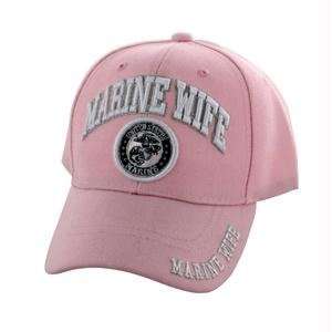  Cap, Pink, 3 D Embroidered, Marine Wife