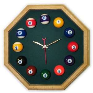   Billiard Clock Oak & Spruce Mali Felt 