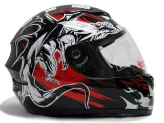 Full Face Motorcycle Helmet Monster Race Flag BLACK ~XL  